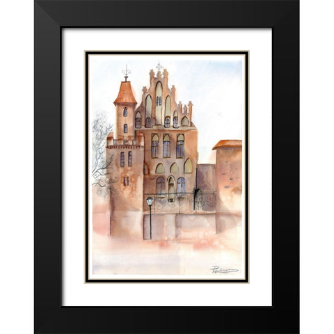 Castle Black Modern Wood Framed Art Print with Double Matting by Shefranov, Olga