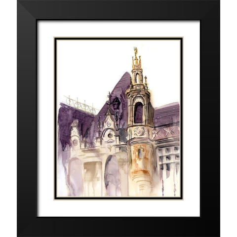 Castle II Black Modern Wood Framed Art Print with Double Matting by Shefranov, Olga