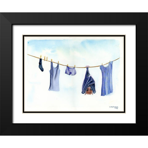 Clothesline II Black Modern Wood Framed Art Print with Double Matting by Shefranov, Olga