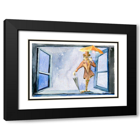 Jester Black Modern Wood Framed Art Print with Double Matting by Shefranov, Olga