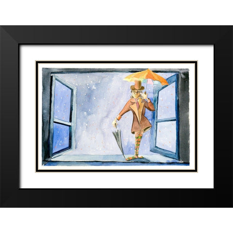 Jester Black Modern Wood Framed Art Print with Double Matting by Shefranov, Olga