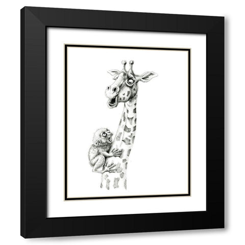 Giraffe IV Black Modern Wood Framed Art Print with Double Matting by Shefranov, Olga