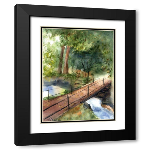 Bridge II Black Modern Wood Framed Art Print with Double Matting by Shefranov, Olga