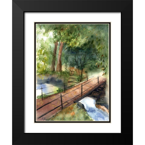 Bridge II Black Modern Wood Framed Art Print with Double Matting by Shefranov, Olga