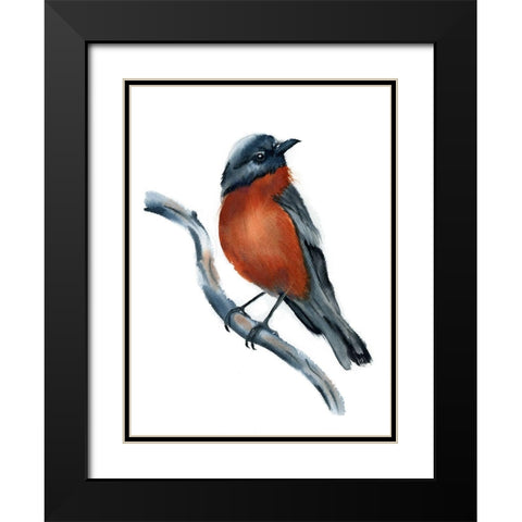 Robin Black Modern Wood Framed Art Print with Double Matting by Shefranov, Olga