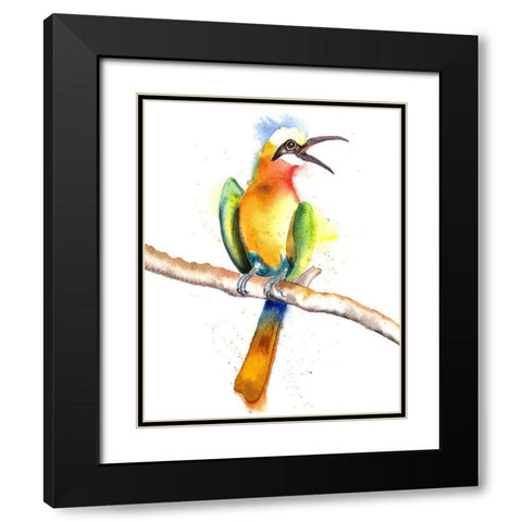 Tropical Bird II Black Modern Wood Framed Art Print with Double Matting by Shefranov, Olga