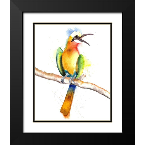 Tropical Bird II Black Modern Wood Framed Art Print with Double Matting by Shefranov, Olga