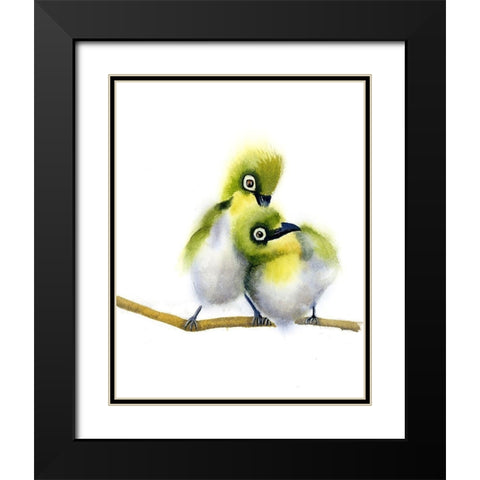 Lime Green Cuties Black Modern Wood Framed Art Print with Double Matting by Shefranov, Olga