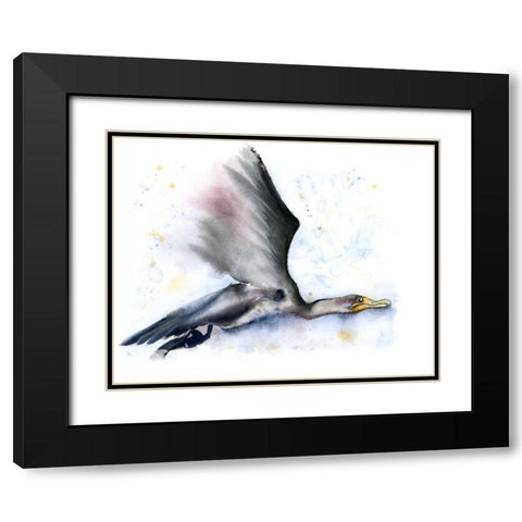 In Flight Black Modern Wood Framed Art Print with Double Matting by Shefranov, Olga