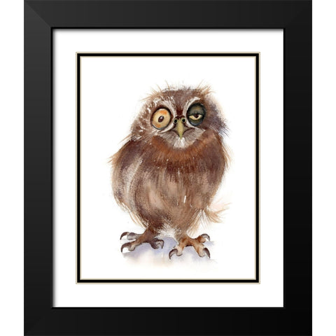 Wonky Eye Black Modern Wood Framed Art Print with Double Matting by Shefranov, Olga