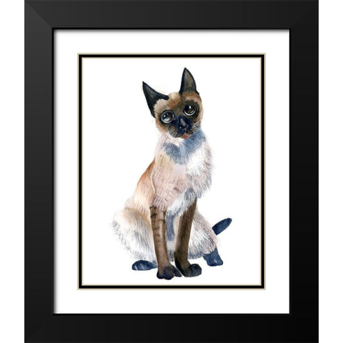 Cat II Black Modern Wood Framed Art Print with Double Matting by Shefranov, Olga