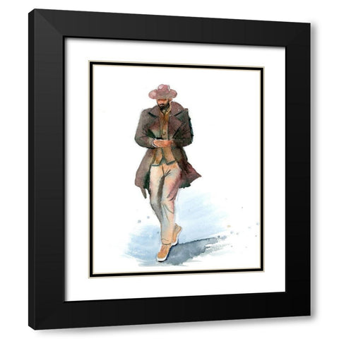 Cowboy Black Modern Wood Framed Art Print with Double Matting by Shefranov, Olga