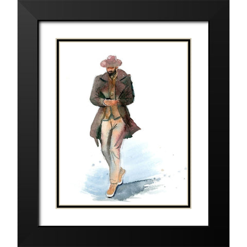 Cowboy Black Modern Wood Framed Art Print with Double Matting by Shefranov, Olga