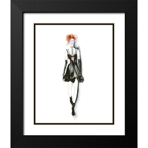 Fashion Girl Black Modern Wood Framed Art Print with Double Matting by Shefranov, Olga