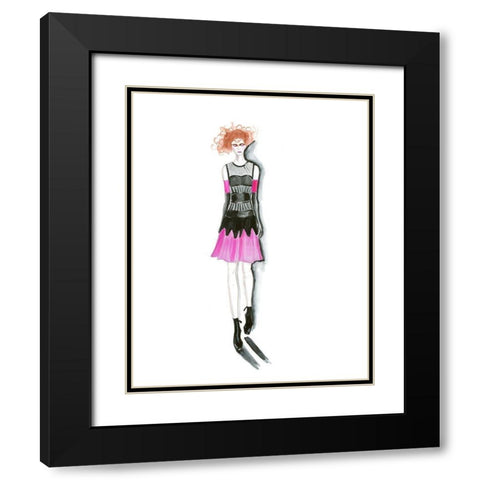 Fashion Girl II Black Modern Wood Framed Art Print with Double Matting by Shefranov, Olga