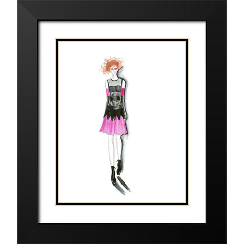 Fashion Girl II Black Modern Wood Framed Art Print with Double Matting by Shefranov, Olga