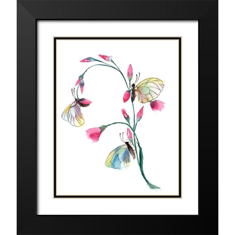 Flower Black Modern Wood Framed Art Print with Double Matting by Shefranov, Olga