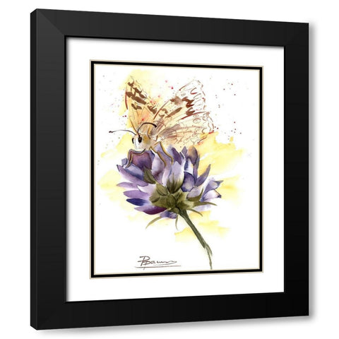 Butterfly Black Modern Wood Framed Art Print with Double Matting by Shefranov, Olga