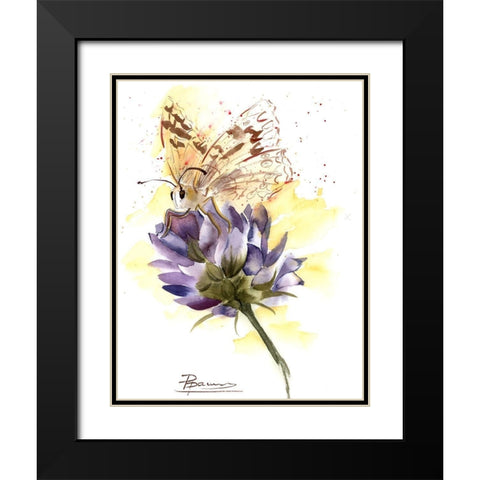 Butterfly Black Modern Wood Framed Art Print with Double Matting by Shefranov, Olga