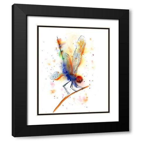 Dragonfly II Black Modern Wood Framed Art Print with Double Matting by Shefranov, Olga