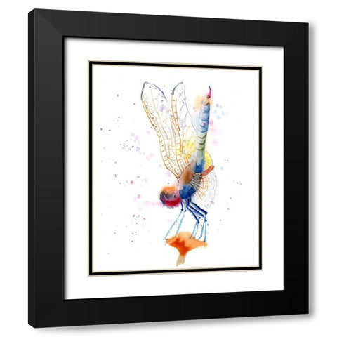 Dragonfly II Black Modern Wood Framed Art Print with Double Matting by Shefranov, Olga