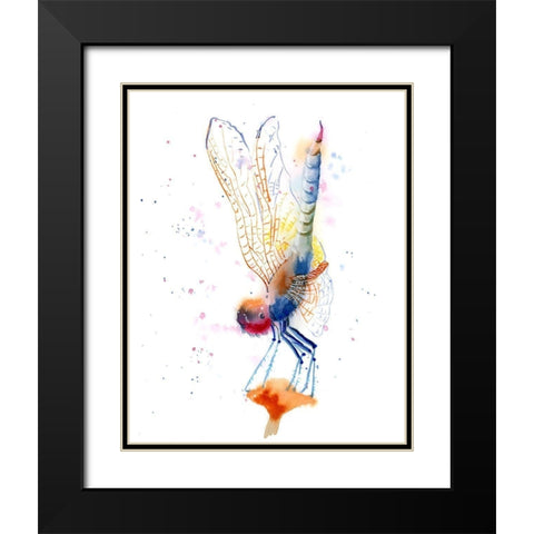 Dragonfly II Black Modern Wood Framed Art Print with Double Matting by Shefranov, Olga
