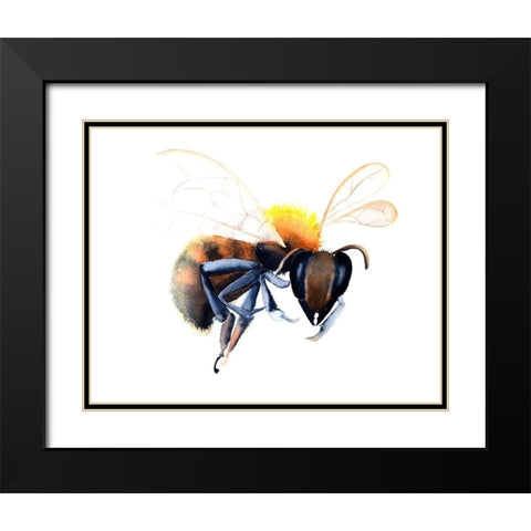 Bee Black Modern Wood Framed Art Print with Double Matting by Shefranov, Olga