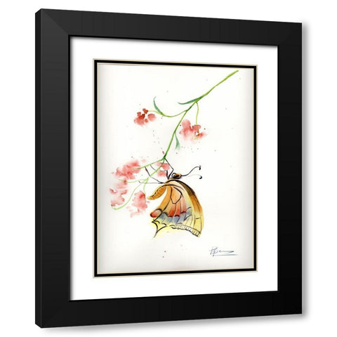 Butterfly II Black Modern Wood Framed Art Print with Double Matting by Shefranov, Olga