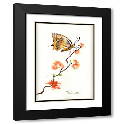 Butterfly III Black Modern Wood Framed Art Print with Double Matting by Shefranov, Olga