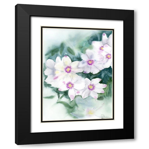 Purple Flowers Black Modern Wood Framed Art Print with Double Matting by Shefranov, Olga