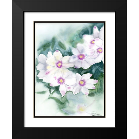 Purple Flowers Black Modern Wood Framed Art Print with Double Matting by Shefranov, Olga