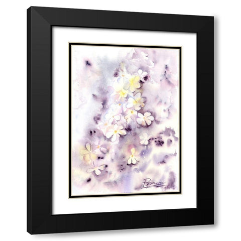 Purple Flowers III Black Modern Wood Framed Art Print with Double Matting by Shefranov, Olga