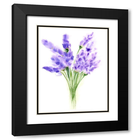Purple Flowers IV Black Modern Wood Framed Art Print with Double Matting by Shefranov, Olga