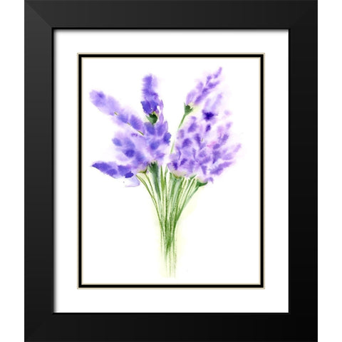 Purple Flowers IV Black Modern Wood Framed Art Print with Double Matting by Shefranov, Olga