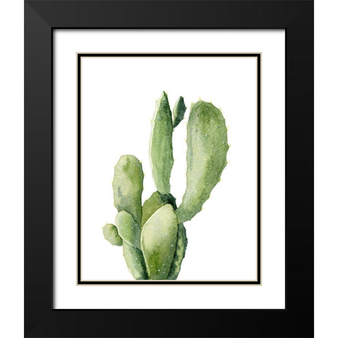 Cactus II Black Modern Wood Framed Art Print with Double Matting by Shefranov, Olga