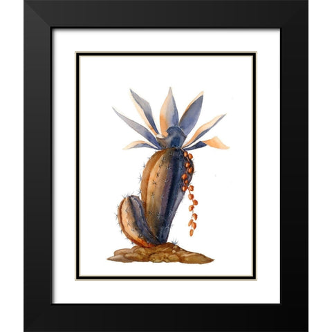 Cactus V Black Modern Wood Framed Art Print with Double Matting by Shefranov, Olga