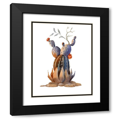 Cactus VI Black Modern Wood Framed Art Print with Double Matting by Shefranov, Olga
