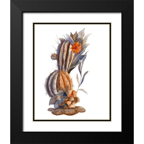 Cactus VII Black Modern Wood Framed Art Print with Double Matting by Shefranov, Olga