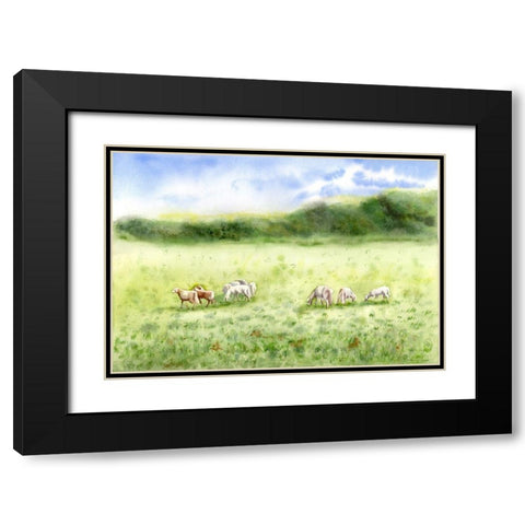 Field Scape Black Modern Wood Framed Art Print with Double Matting by Shefranov, Olga