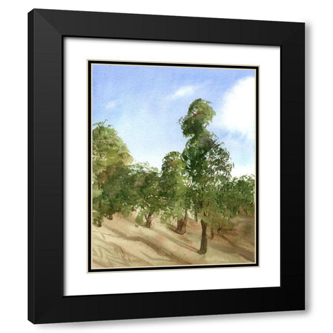 Apple Trees Black Modern Wood Framed Art Print with Double Matting by Shefranov, Olga