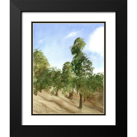 Apple Trees Black Modern Wood Framed Art Print with Double Matting by Shefranov, Olga