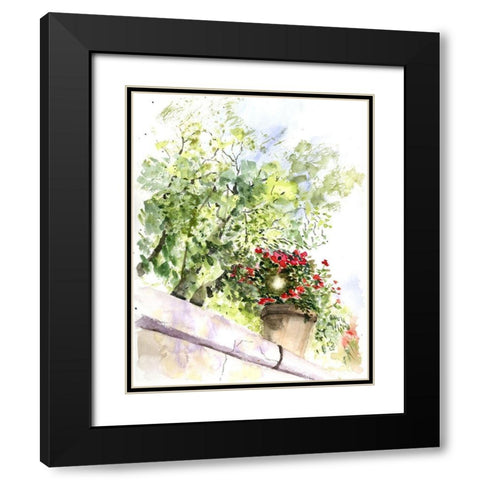 Fence Line Black Modern Wood Framed Art Print with Double Matting by Shefranov, Olga