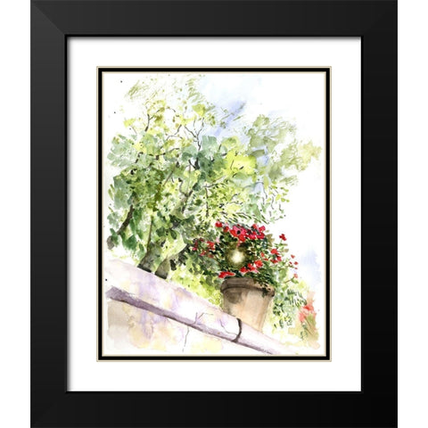 Fence Line Black Modern Wood Framed Art Print with Double Matting by Shefranov, Olga