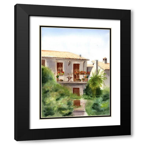 Veranda Black Modern Wood Framed Art Print with Double Matting by Shefranov, Olga