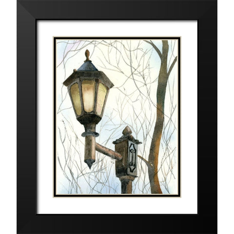 Lamppost I Black Modern Wood Framed Art Print with Double Matting by Shefranov, Olga