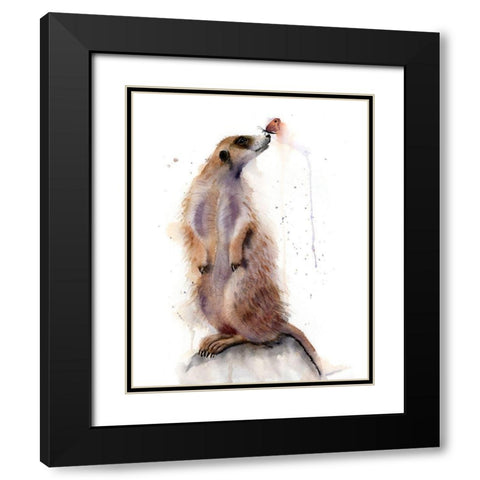 Meercat III Black Modern Wood Framed Art Print with Double Matting by Shefranov, Olga