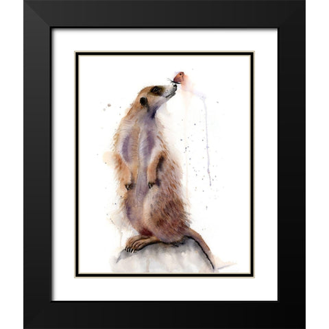Meercat III Black Modern Wood Framed Art Print with Double Matting by Shefranov, Olga