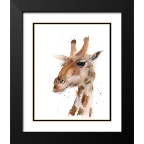 Giraffe Black Modern Wood Framed Art Print with Double Matting by Shefranov, Olga