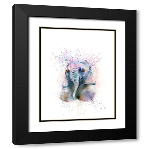 Elephant Black Modern Wood Framed Art Print with Double Matting by Shefranov, Olga