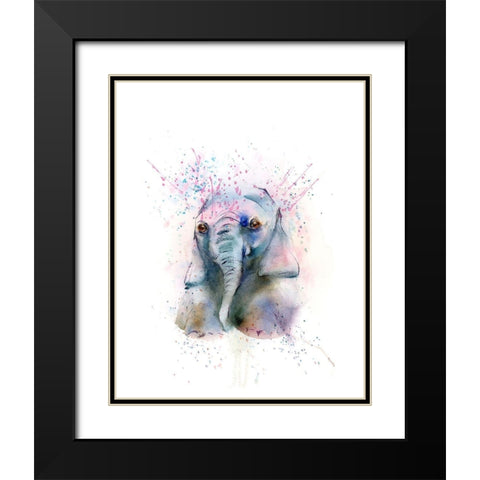 Elephant Black Modern Wood Framed Art Print with Double Matting by Shefranov, Olga